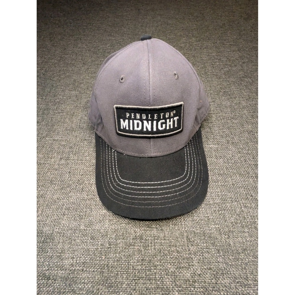 Pendleton Midnight Snapback Hat Cap Trucker Canadian Whisky Logo Gray Black 1505